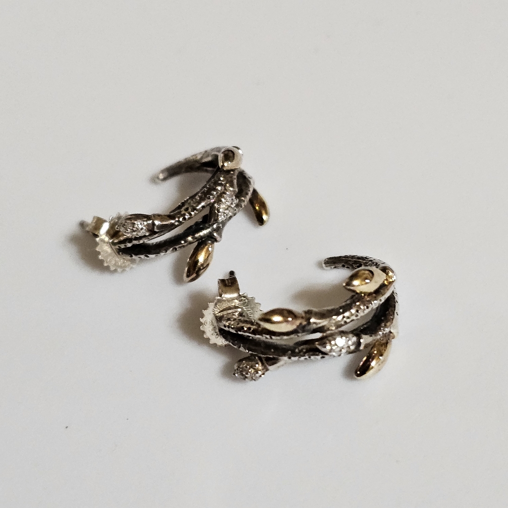 Stephen Dweck Genuine Diamond Earrings 14k/925